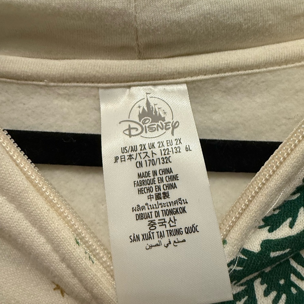 Disney Parks Christmas holiday Zip-Up hoodie. New without tags. Smoke/pet free. - Picture 2 of 3